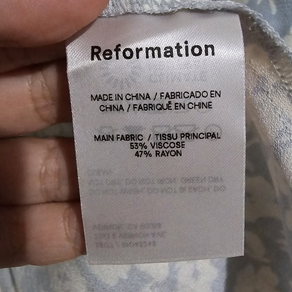 Reformation Zoe Midi Skirt Blue Floral Print size 0 - Picture 6 of 10